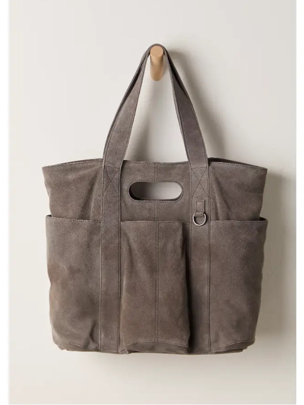 Free People Suede Tote in Taupe Gray